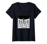 Womens Funny Astronaut Dance Crew Retro Sci-Fi Pop Art #20 V-Neck T-Shirt