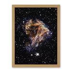 Artery8 Hubble Space Telescope Image Colourful Sheets Of Debris From The Stellar Explosion Of N 49 DEM L 190 Supernova Remnant Artwork Framed Wall Art Print 18X24 Inch