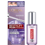 L'Oréal Paris - Sérum Contour des Yeux - Anti-Rides , Anti-Poches & Anti-Cernes - À l'Acide Hyaluronique Pur et à la Caféine - Embout Triple-Bille innovant - Revitalift Filler - 20 ml