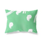 BonaMaison Vert Pétrole-Blanc Housse de Coussin Motif, Taie d'oreiller pour Lit Voiture Canapé Maison Salon Chambre, Décoration D'intérieur, 35x50 Cm - Conçu et Fabriqué en Turquie