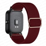 20mm/22mm Armband för Amazfit Gts 4//2/2e/3/gts2 Mini/gtr 4/3/pro/gtr2/47mm/stratos Nylon Elastiskt Klockarmband Amazfit Bip Rem wine 20mm