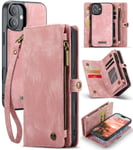 CaseMe Multi-slot Plånboksfodral iPhone 16 Rosa