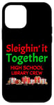 Coque pour iPhone 12 mini Équipe de bibliothèque de lycée de bibliothécaire de Noël rétro drôle