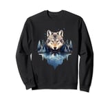 Wolf Portrait Wildlife Nature Animal Print Animal Lovers Sweatshirt