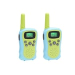 Amazon Basics Ensemble de 2 talkies-walkies pour enfants, avec verrouillage du clavier, 10 tonalités d’appel, utilisation longue portée, à partir de 3 ans, Bleu et Vert