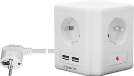 230V PowerCube - 2 x USB stikdåse - Hvid