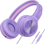 Casque Filaire Pour Enfants, Casque D'École Pour Filles Avec Mic, Limiteur De Volume Et Shareport, Casque Pliable Et Ajustable Pour Tablette, Voyage, Téléphone Intelligent Pour Ado[CAS310337]