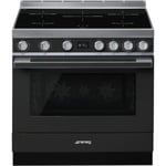 Smeg CPF9IPAN 90cm Portofino Anthracite Cooker with Pyrolytic Multifunction Oven and Induction hob