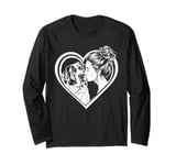 Saint Bernard Mom Dog Art Valentine's Day Heart Long Sleeve T-Shirt