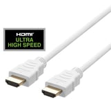 HDMI-kaapeli DELTACO ULTRA High Speed, 48Gbps, 2m, eARC, QMS, 8K 60Hz, 4K 120Hz, valkoinen / HU-20A