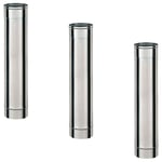 Lot de 3 TI1000 Conduit simple paroi pour bois fioul longueur 100 cm Ø130