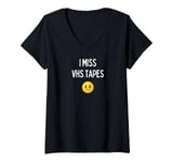 Womens Fun Graphic-I Miss vhs tapes V-Neck T-Shirt