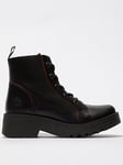 Fly London Metz788fly Lace Up Boot - Black/red, Black, Size 4, Women