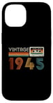 Coque pour iPhone 14 Vintage 1945 Edition Limitée Rétro Cassette Tape Birthday 79