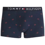 Boxer Tommy H Sportswear en coton fermée bleu marine logo all-over