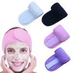 4 pièces Bande de Cheveux de Maquillage de tête avec Bande Magique Bandeau en Tissu éponge Bandeau Spa pour Douche Couvre-Visage Bain Nettoyage du Visage Beauté Soins de la Peau