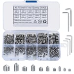 290 Pcs Cone Cup Point Grub Screws, M3/M4/M5/M6/M8 Hex Head Socket Screws Set 5