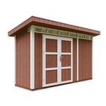 Abri de Jardin - TIMBELA - Qualité Premium 4m² - Bois massif - Peinture REDWOOD RED