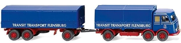 WIKING - Camion porteur avec remorque - MERCEDES LP333 - TRANSIT TRANSPORT - ...