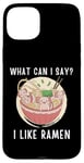 Coque pour iPhone 15 Plus Mignon Kawaii Axolotl What Can I Say I Like Ramen Nouilles