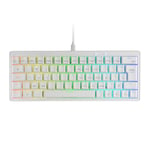 MARSGAMING MKMINIPRO, Clavier mécanique Ultra-Compact 60%, commutateurs mécaniques Hot-Swappable, éclairage RGB Chrome, Clavier Gaming Antighosting, Multiplateforme, Switch Marron, Italien, Blanc