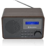 Roadstar HRA-700D+/WD Radio Numérique Vintage DAB / DAB+ / FM Portable Alimentée sur Secteur /sur Pile Bois