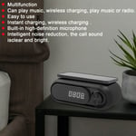 Wireless Charging Bt Alarm Clock Fm Radio Bedside Speaker For Home Set