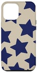 iPhone 12 Pro Max Blue Stars Star Y2K Print On Beige Case