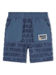 Timberland Baby Fancy Terry Towel Jacquard Logo Bermuda Shorts, Blue/Multi