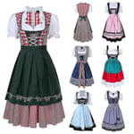 Dirndl Klänning tysk Oktoberfest bayersk öl Wench Kostym Maid Festival Party ZX - Perfet Green 2XL