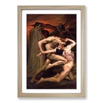 Big Box Art William Adolphe Bouguereau Dante and Virgil in Hell Framed Wall Art Picture Print Ready to Hang, Oak A2 (62 x 45 cm)