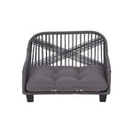 Teamson Pets Lachesis Intérieur Extérieur Corde Tissée Chat ou Petit Chien Canapé Lit Chaise Longue Résistant à l'eau avec Coussin Amovible Lavable Gris ST-N10007-UK