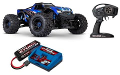 Traxxas 89086-4 Maxx V2 1/10 Monster Truck Brushless + TRX 4S EZ-Peak Set Bleu