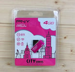 PNY 4GB Micro Attache USB Memory Stick Travel City Pink (New & Sealed)