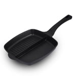 Innovacook 2-Section Grill - Griddle Pan 28cm, Long Lasting Pan, Innovative Cookware, Double Layer Coating Pan, Suitable for All Cooking hobs, Black