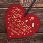 You Are My Penguin Valentines Gift Wood Heart Valentines Day Gift For Him Her