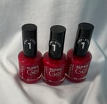 3 x RIMMEL Super Gel Nail Polish 042 ROCK N ROLL 12 ml