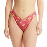 Hanky Panky Trosor 3P Printed Original Rise Thong Rosa blommig nylon One Size Dam