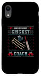 Coque pour iPhone XR Pull de Noël moche pour entraîneur de cricket préféré du Père Noël