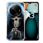 Cokitec Coque Renforcée pour Xiaomi Redmi A3 Tete de Mort Doigt