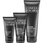 Clinique Men's skin care  Men's skin care  Gift set Anti-Age Moisturising Cream 100ml + Facial Scrub 30ml + Charcoal Face Wash 50ml