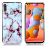 Samsung Marble Galaxy A11 kuoret - Ruusu / Valkoinen