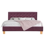 King of Dreams Lit Complet - Ensemble Lit Frederic Rouge 140x190 + Matelas Doux Reve - Lit + Sommier + Matelas