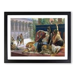 Cleopatra By Alexandre Cabanel Classic Painting Framed Wall Art Print, Ready to Hang Picture for Living Room Bedroom Home Office Décor, Black A3 (46 x 34 cm)