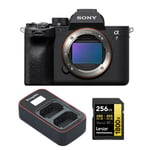 Sony Alpha A7 Mark IV Corps+Lexar 256Go Carte mémoire SDXC professionnelle 1800x UHS-II+Kingma Sony NP-FZ100 LCD double USB chargeur