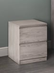 Julian Bowen Jupiter 2 Drawer Bedside Table, Grey