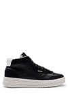 BOSS Mens Baltimore Hito Mid-top trainers in leather and suede Size 6