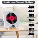 Portable Bluetooth CD Music Player Home Audio Speaker with Remote Control White