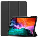 iPad Pro 12.9 5th Gen (2021) Tri-fold Fodral med pennhållare, svart