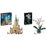 LEGO 76402 Harry Potter Hogwarts: Dumbledore’s Office Castle Toy, Set with Sorting Hat, Sword of Gryffindor and 6 Minifigures & 10311 Icons Orchid Artificial Plant Building Set with Flowers